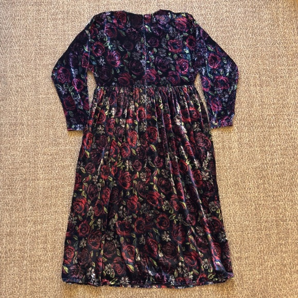 Vintage Handmade Velvet Floral Maxi Dress - Picture 7 of 13